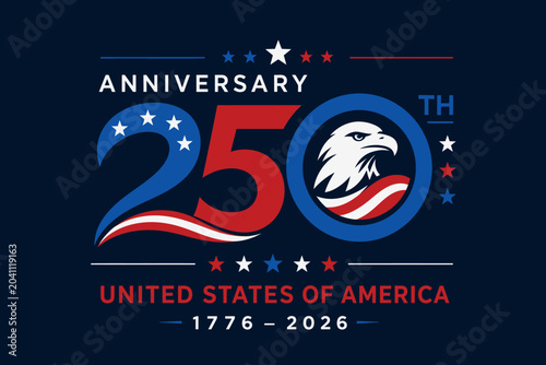 Usa 250th anniversary with eagle and stars and stripes