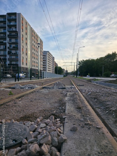 Krakow Mistrzejowice Tramwaj under construction 