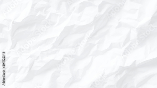 Photos Crumpled white paper texture with creases and folds covering the entire surface