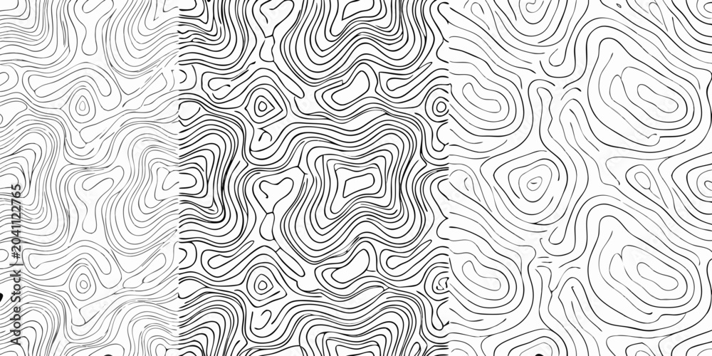 Obraz premium black and white abstract line pattern on white background minimalist seamless artistic