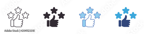 Фотография Customer Satisfaction Icon Set, positive feedback rating, user experience approv