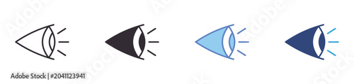 Konstfotografi Side Eye Icon Set, suspicious glance expression, skeptical look symbol, sideways