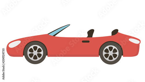 Red Convertible Sports Car Side View Illustration for Automotive Travel and Luxury Transportation Concept Design