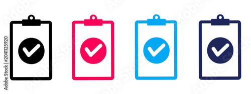 clipboard with checkmark icon set