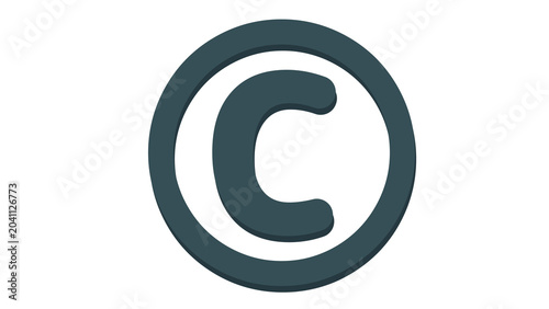 Obraz na płótnie A clean and professional copyright symbol icon for intellectual property rights