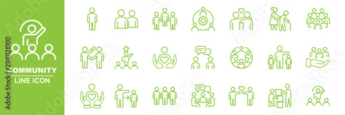 Obraz na plátne Modern Community line icon set