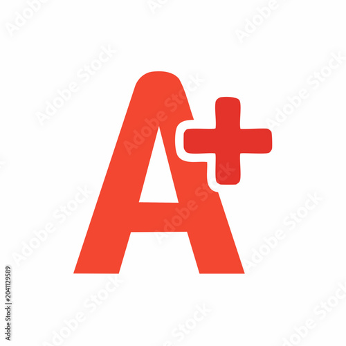 Red Letter A with Plus Sign Icon