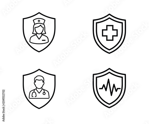 Foto Medical shield icon set