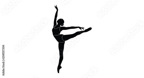 Foto ballerina silhouette on white background dancer dance