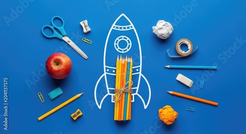 Back to school essentials colorful stationery and supplies for kids