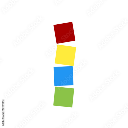 Colorful Square Stack Vector Illustration  