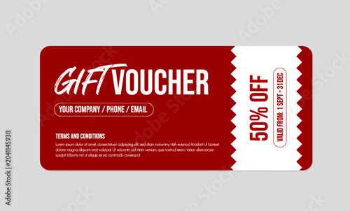 Gift Voucher and Coupon Vector Template for Promotional Sale Discount Horizontal Editable Ad Design, Shopping Gift Card Voucher Design, Discount Voucher Graphic Template