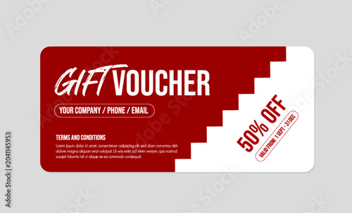 Gift Voucher and Coupon Vector Template for Promotional Sale Discount Horizontal Editable Ad Design, Shopping Gift Card Voucher Design, Discount Voucher Graphic Template