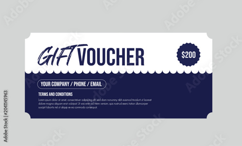 Gift Voucher and Coupon Vector Template for Promotional Sale Discount Horizontal Editable Ad Design, Shopping Gift Card Voucher Design, Discount Voucher Graphic Template