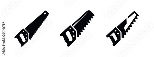 Schilderij op canvas Hand Saw Icons: Different Types of Saws