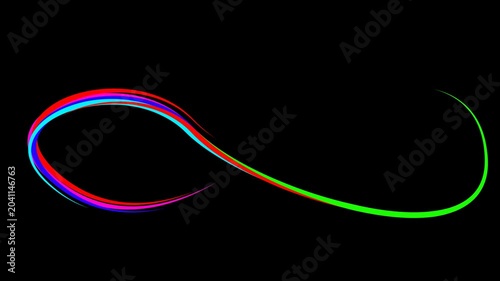 Abstract colorful green background with glowing wave lines and flowing energy technology pattern illustration