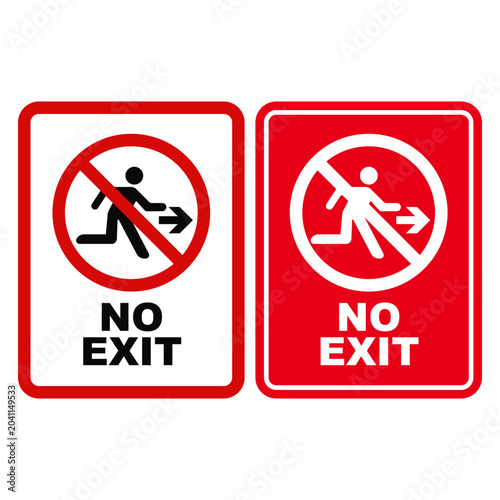 Foto No Exit Prohibition Sign Set for Building Safety and Emergency Egress Compliance