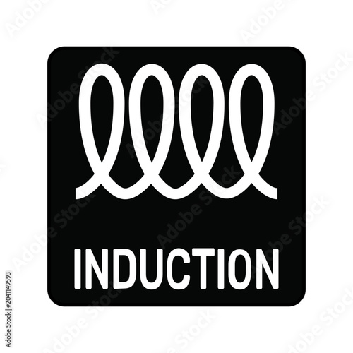 Foto Induction Compatible Cookware Symbol for Kitchen Appliance Product Packaging Ind