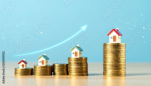 Real estate property value growth investment concept