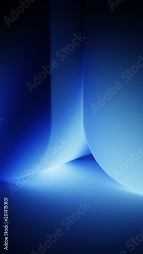 Gradient geometric background with tall arc and radiant blue center
