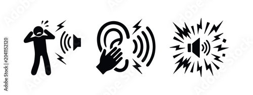 Photos Sound and Noise Icons: Loudspeaker, Ear, Disturbance
