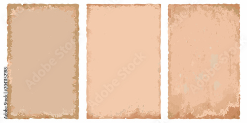 Foto three beige sheets with varying textures on white background textured paper grun