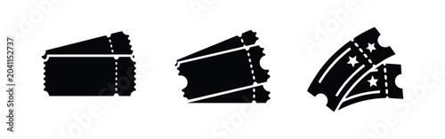 Cuadro en lienzo Ticket icons with perforation and star details
