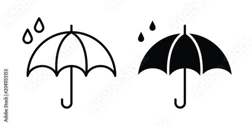 Photos Umbrella with rain drop icon and symbol series vector illustration