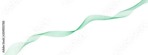 Bild auf Leinwand Minimal Green Abstract Wave Line Vector Background with Smooth Curves