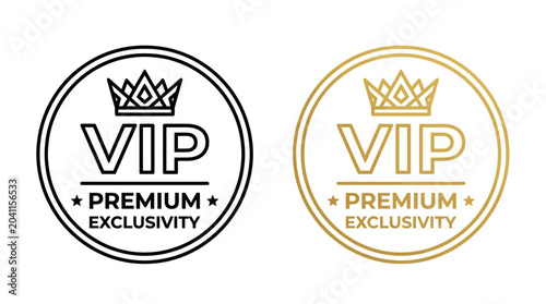 Bild auf Leinwand VIP Premium Exclusivity Badge - Black and Gold Icons