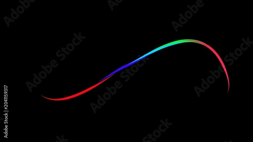 Abstract Blue Light Trails Flowing in Waves on a Black Background