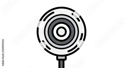 A minimalist vector illustration of a microphone icon with a sleek and modern design