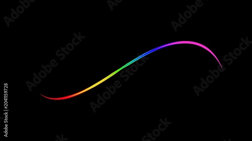 Abstract Colorful Smoke Waves with Glowing Light Trails on a Dark Background