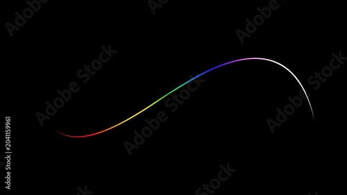 Abstract Green Energy Waves with Neon Light Lines on Dark Background