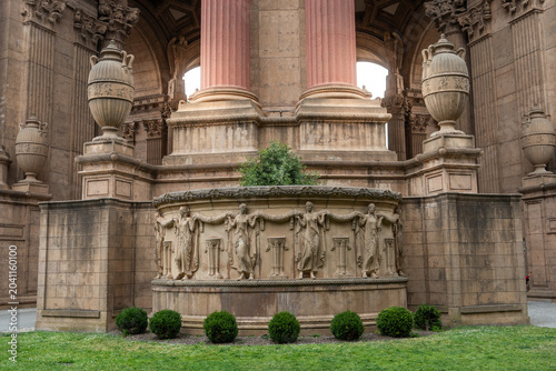 The Palace of Fine Arts in San Francisco, California, featuring its iconic rotunda, classical architecture. One of the city's most recognizable historic landmarks.