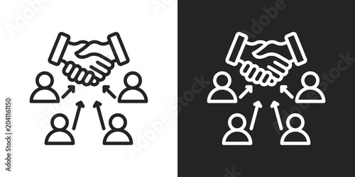 Obraz na płótnie Customer Acquisition Icon In Black And White Line Style