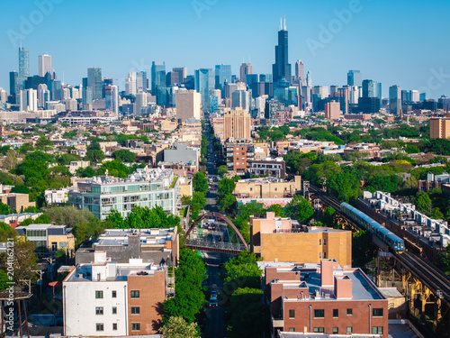 Drone Photo of Chicago's Wicker Park Neighborhood