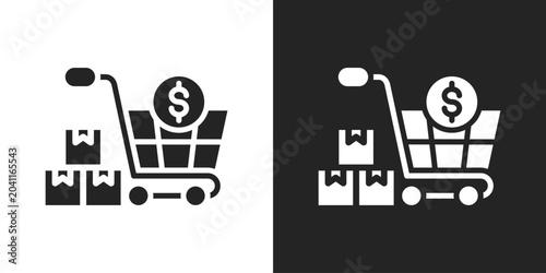 Foto Procurement Icon In Black And White Glyph Style