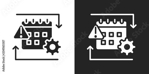 Bild auf Leinwand Deadline Icon In Black And White Glyph Style