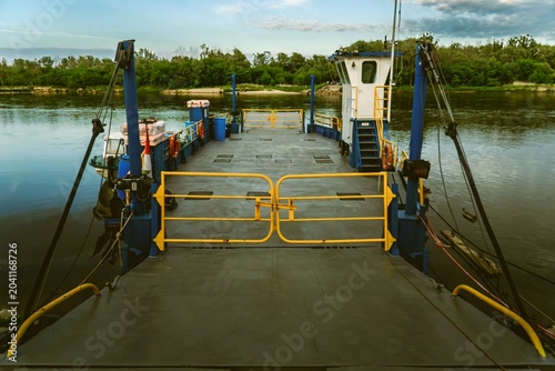 Empty ferry on the river.