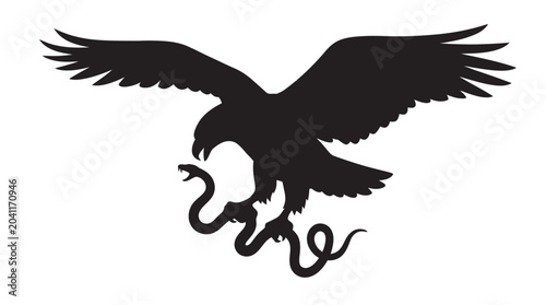 Foto eagle attacking snake silhouette attack predator prey