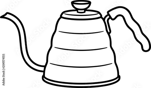 Schilderij op canvas Modern Drip Kettle - Minimalist Pour Over Coffee Pot Line Art