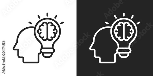 Foto Resourcefulness Icon In Black And White Line Style