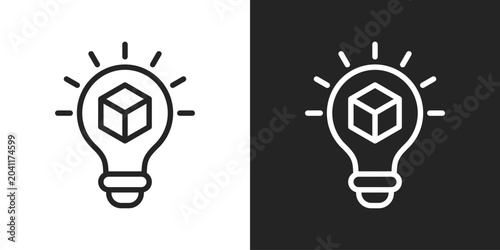 Bild auf Leinwand Novelty Icon In Black And White Line Style