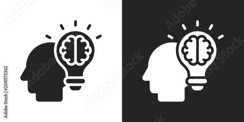 Bild auf Leinwand Resourcefulness Icon In Black And White Glyph Style