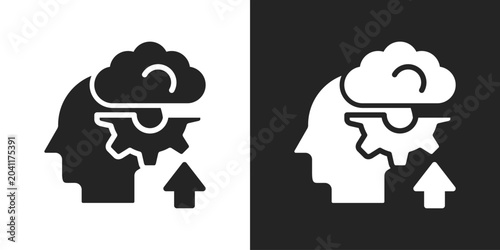 Tableau sur toile Improved Icon In Black And White Glyph Style
