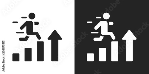 Tableau sur toile Persistent Icon In Black And White Glyph Style