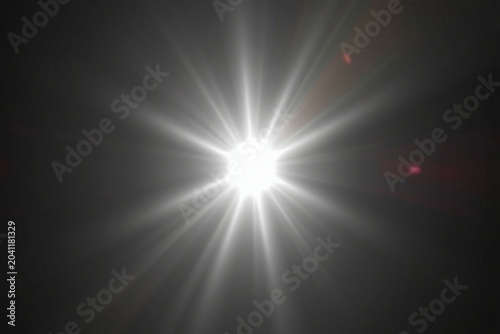 A glowing white light flare Photoshop overlay effect. A realistic, bright light ray soft gradient on a transparent background high-quality effect, photo and videos for editors. luminous shine