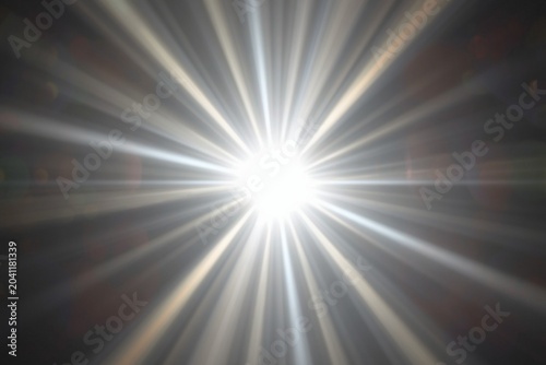A glowing white light flare Photoshop overlay effect. A realistic, bright light ray soft gradient on a transparent background high-quality effect, photo and videos for editors. luminous shine