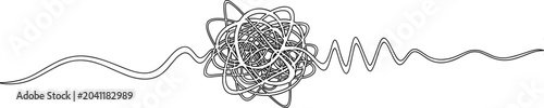 Photos Abstract tangled line transforming into a smooth wave, symbolizing complexity an